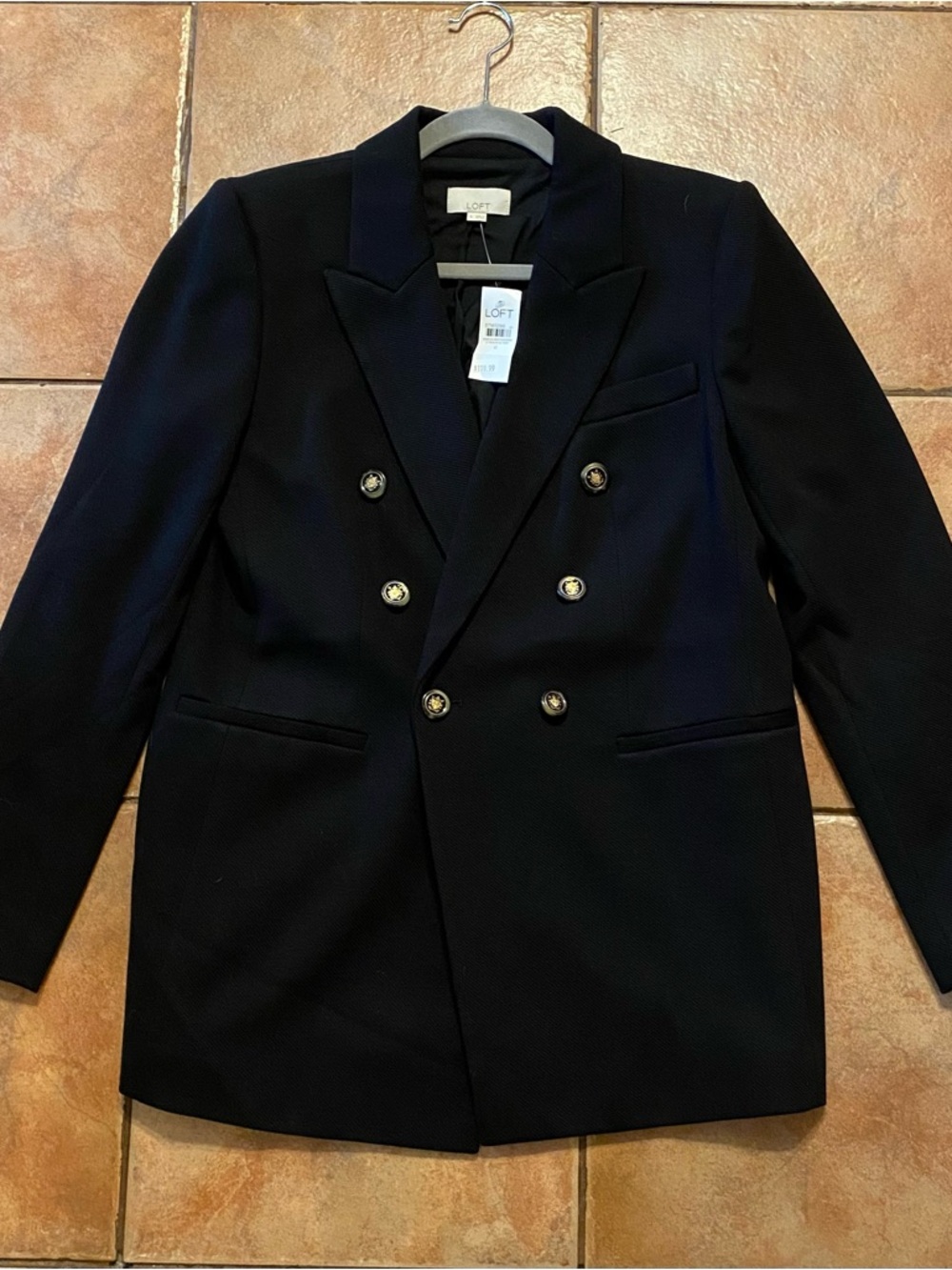 LOFT Ann Taylor Black Double Breasted Blazer